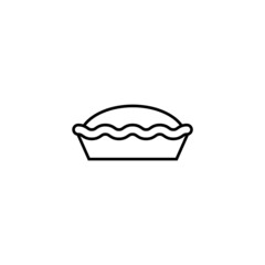 Pie line icon, vector outline logo isolated on white background