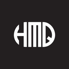 HMQ letter logo design on black background. HMQ creative initials letter logo concept. HMQ letter design.