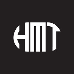 HMT letter logo design on black background. HMT creative initials letter logo concept. HMT letter design.