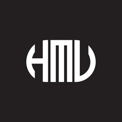 HMU letter logo design on black background. HMU creative initials letter logo concept. HMU letter design.