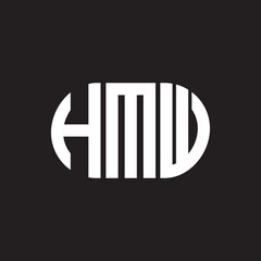 HMW letter logo design on black background. HMW creative initials letter logo concept. HMW letter design.