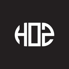 HOZ letter logo design on black background. HOZ creative initials letter logo concept. HOZ letter design.