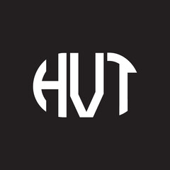 HVT letter logo design on black background. HVT creative initials letter logo concept. HVT letter design.