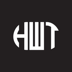 HWT letter logo design on black background. HWT creative initials letter logo concept. HWT letter design.