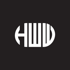 HWW letter logo design on black background. HWW creative initials letter logo concept. HWW letter design.
