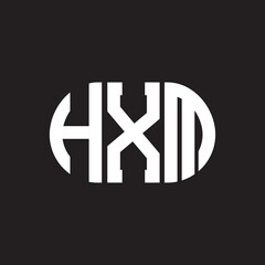 HXM letter logo design on black background. HXM creative initials letter logo concept. HXM letter design.