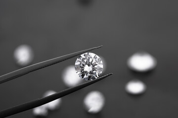 diamonds on Metal black background