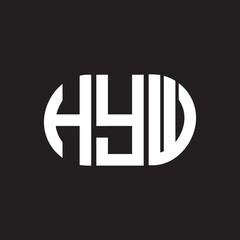 Obraz premium HYW letter logo design on black background. HYW creative initials letter logo concept. HYW letter design.