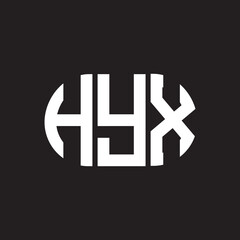 HYX letter logo design on black background. HYX creative initials letter logo concept. HYX letter design.