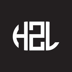 HZL letter logo design on black background. HZL creative initials letter logo concept. HZL letter design.