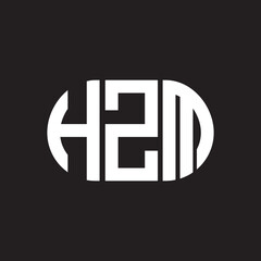 HZM letter logo design on black background. HZM creative initials letter logo concept. HZM letter design.
