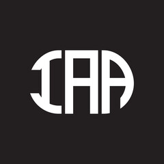 IAA letter logo design on black background. IAA creative initials letter logo concept. IAA letter design.