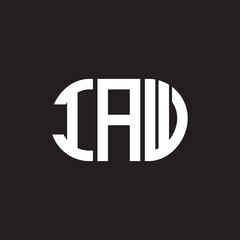IAW letter logo design on black background. IAW creative initials letter logo concept. IAW letter design.