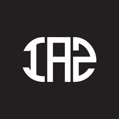 IAZ letter logo design on black background. IAZ creative initials letter logo concept. IAZ letter design.