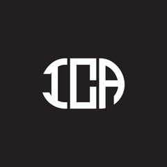 ICA letter logo design on black background. ICA creative initials letter logo concept. ICA letter design.