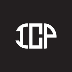 ICP letter logo design on black background. ICP creative initials letter logo concept. ICP letter design.