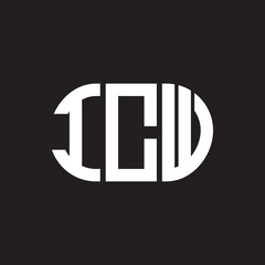 ICW letter logo design on black background. ICW creative initials letter logo concept. ICW letter design.