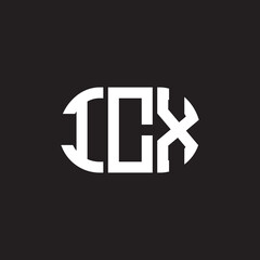 Fototapeta premium ICX letter logo design on black background. ICX creative initials letter logo concept. ICX letter design.
