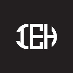 IEH letter logo design on black background. IEH creative initials letter logo concept. IEH letter design.