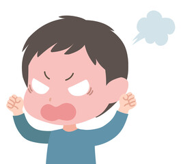 怒ってる男の子