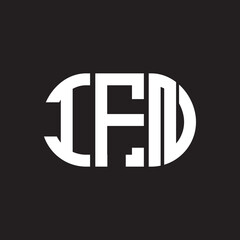 IFN letter logo design on black background. IFN creative initials letter logo concept. IFN letter design.