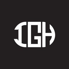 IGH letter logo design on black background. IGH creative initials letter logo concept. IGH letter design.