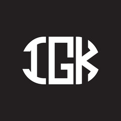 IGK letter logo design on black background. IGK creative initials letter logo concept. IGK letter design.