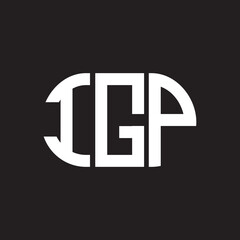 IGP letter logo design on black background. IGP creative initials letter logo concept. IGP letter design.