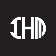 IHM letter logo design on black background. IHM creative initials letter logo concept. IHM letter design.