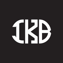 IKB letter logo design on black background. IKB creative initials letter logo concept. IKB letter design.