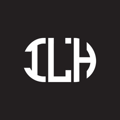 ILH letter logo design on black background. ILH creative initials letter logo concept. ILH letter design.