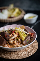 khanom jeen Nam ngiao (Nam ngiao Rice Noodle  Northern Thai cuisine)