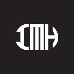 IMH letter logo design on black background. IMH creative initials letter logo concept. IMH letter design.