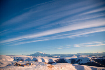 beautiful sky and view of Mount Elbrus