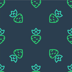 Line Turnip icon isolated seamless pattern on blue background. Vector
