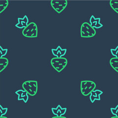 Line Turnip icon isolated seamless pattern on blue background. Vector
