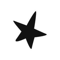 black star on white