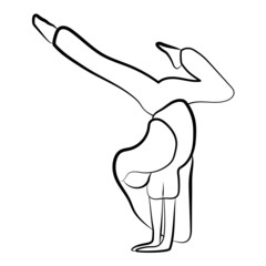 Yoga illustration outline of a girl