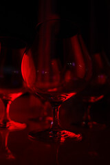 glass in red light