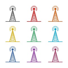 Antenna icon or logo, color set