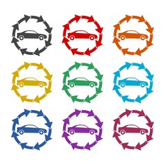 Car sharing icon or logo, color set