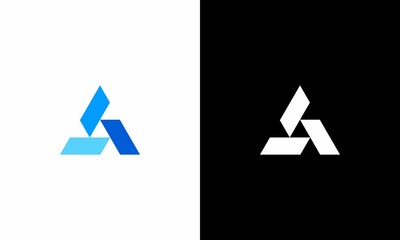 Letter A logo with triangle logo icon design template elements