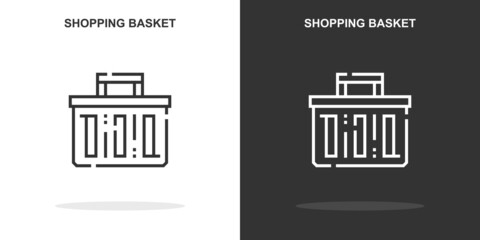 shopping basket line icon. Simple outline style.shopping basket linear sign. Vector illustration isolated on white background. Editable stroke EPS 10