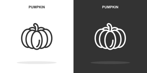 pumpkin line icon. Simple outline style.pumpkin linear sign. Vector illustration isolated on white background. Editable stroke EPS 10