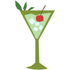 Alcohol drink vector illustration in flat color design