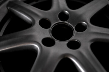 Grey alloy wheel or car rim close-up