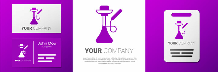 Logotype Hookah icon isolated on white background. Logo design template element. Vector