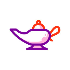 Magic Lamp, Halloween Icon Illustration