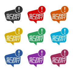 Scam alert icon or logo, color set