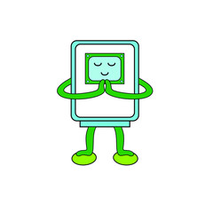 meditate position cartoon vector illustration or ambient feel meditation